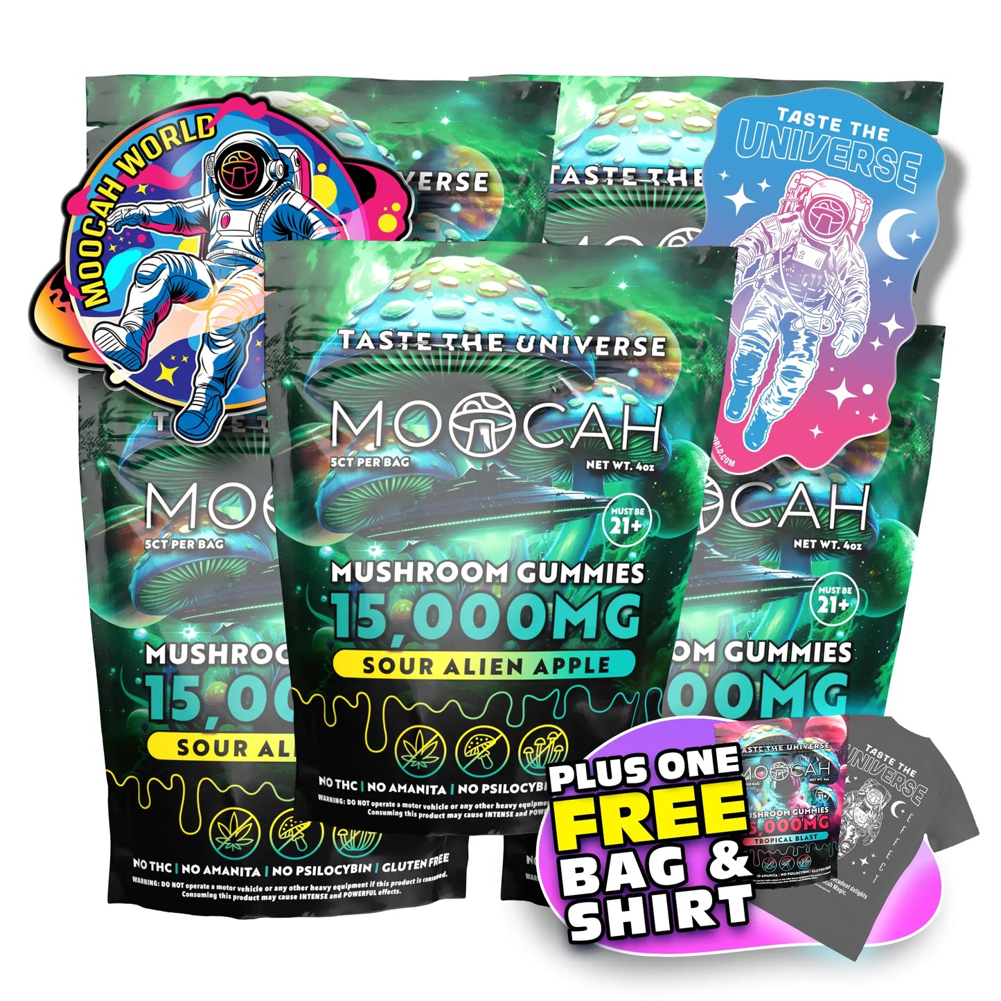 Mega Dose Mushroom Gummies - Sour Alien Apple