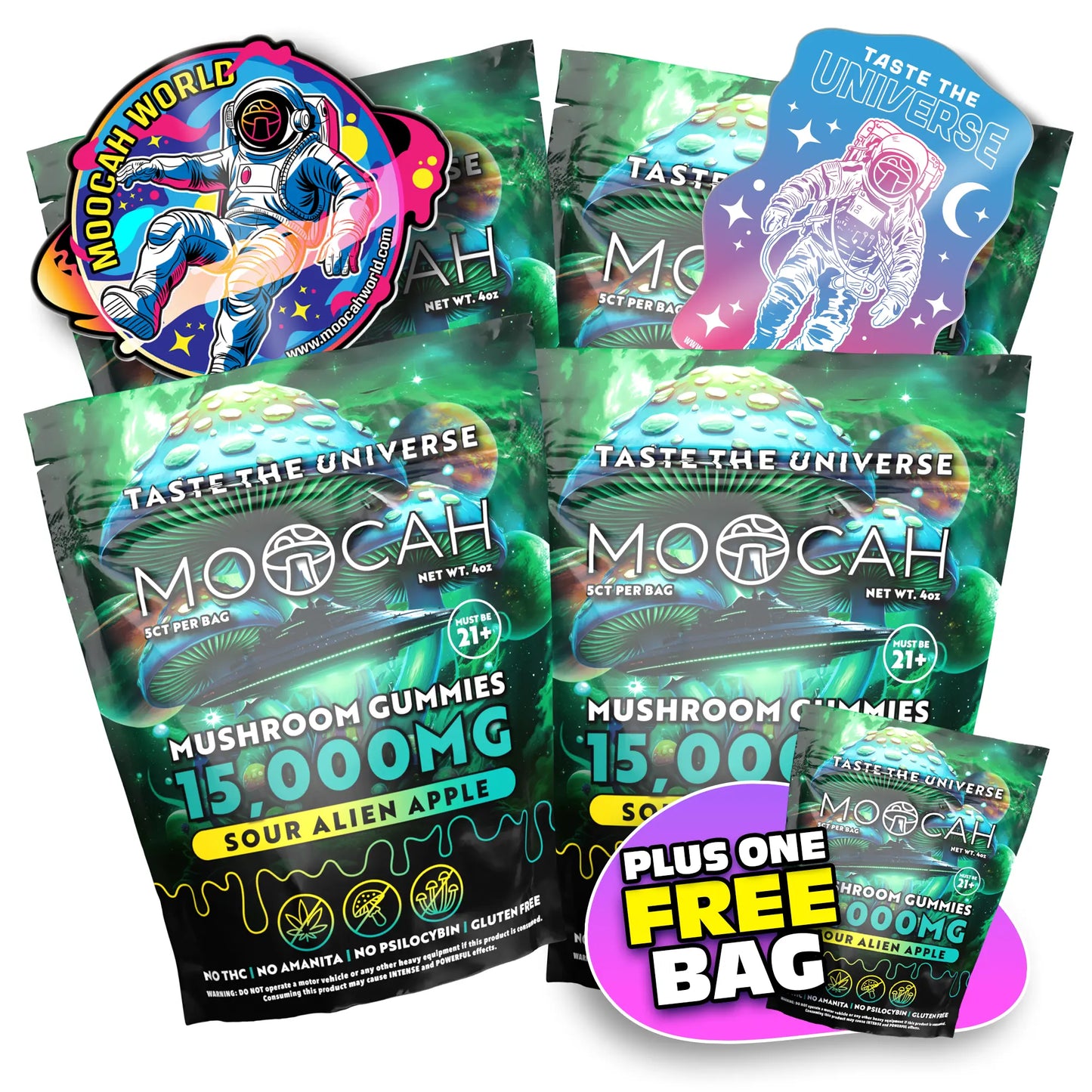 Mega Dose Mushroom Gummies - Sour Alien Apple