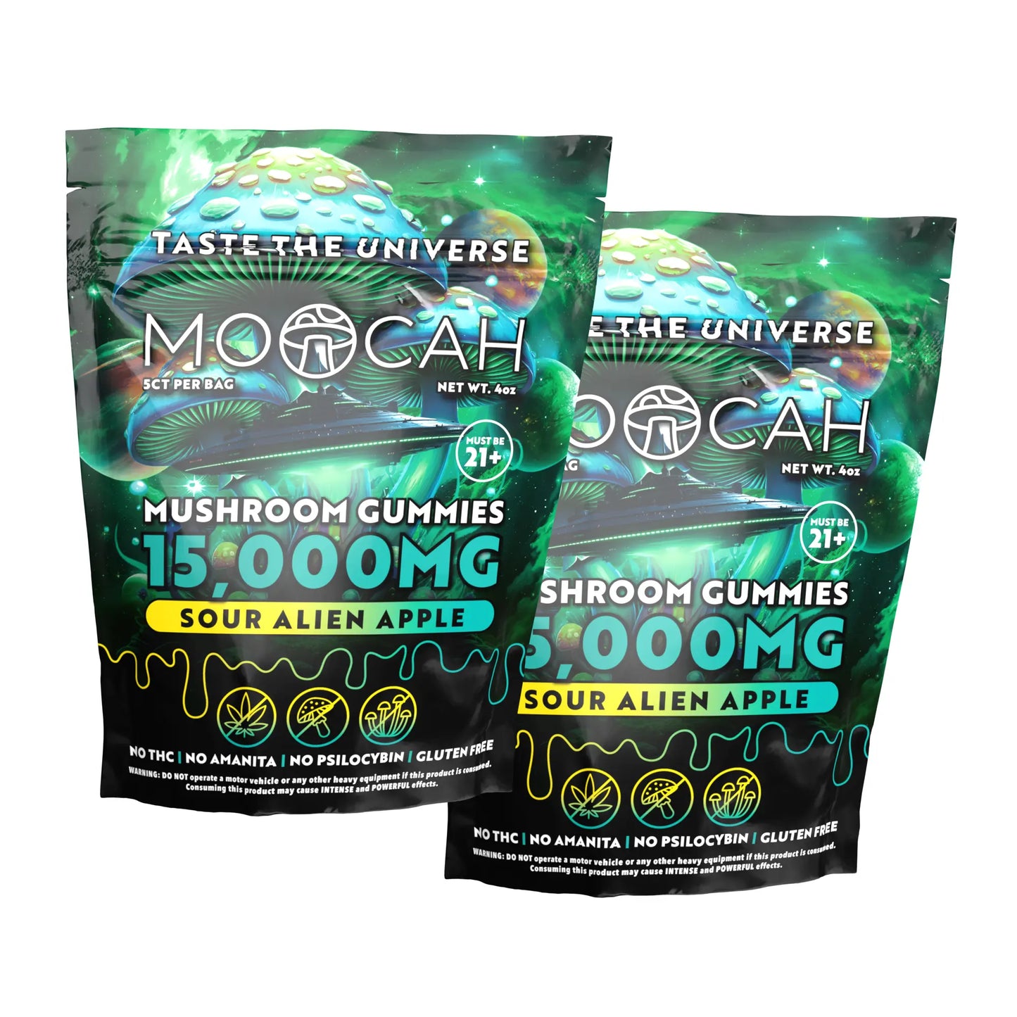 Mega Dose Mushroom Gummies - Sour Alien Apple