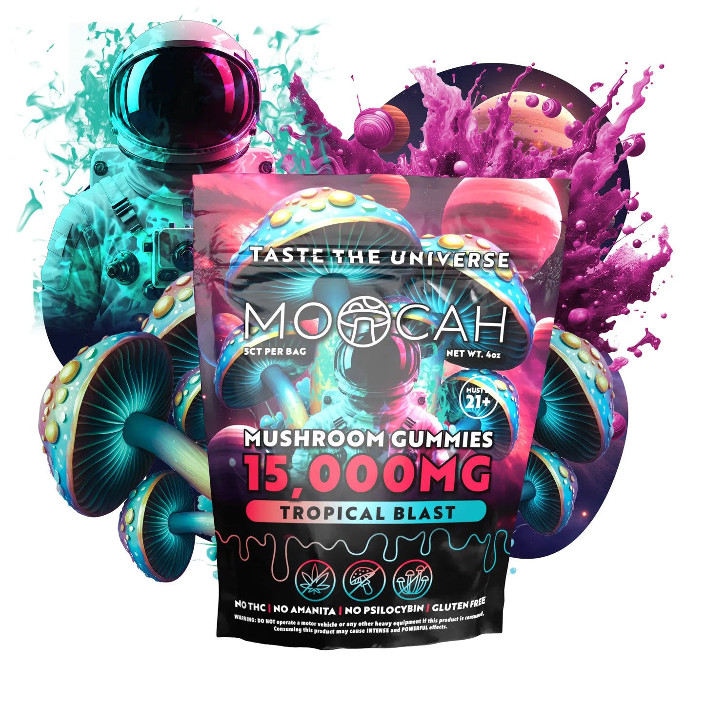 Mega Dose Mushroom Gummies - Tropical Blast
