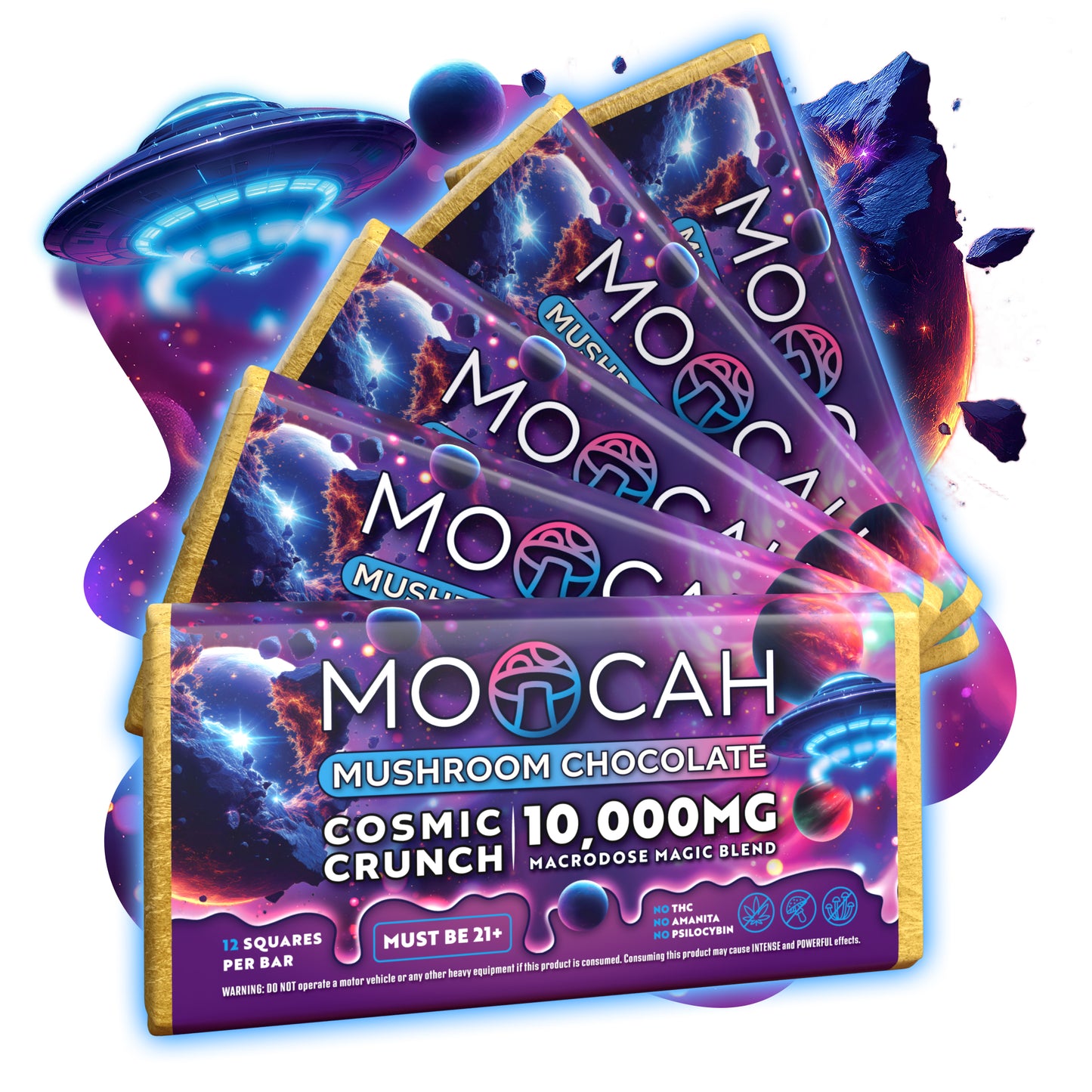 Mega-Dose Mushroom Chocolates - Cosmic Crunch