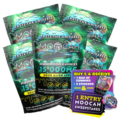 Mega Dose Mushroom Gummies -  Sour Alien Apple