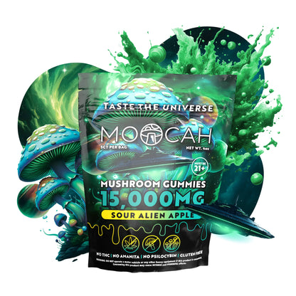 Mega Dose Mushroom Gummies -  Sour Alien Apple